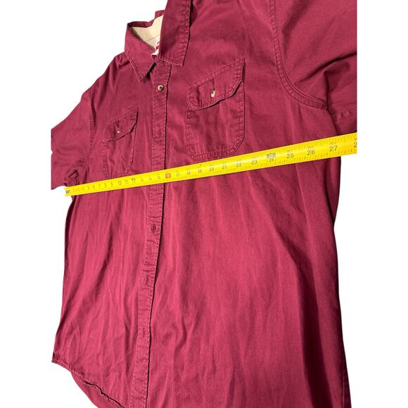 Wrangler Premium Quality Shirt 2XL Red Short Sleeve Button Down - Picture 3 of 7